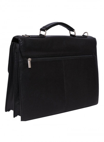 Leather Stitch Detailed Messenger Bag Black