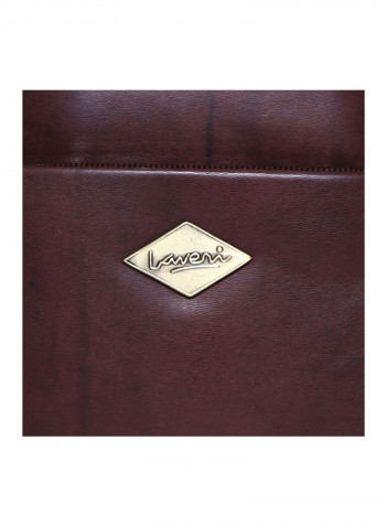 Leather Zipper Crossbody Bag Brown