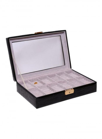 Leather Ring And Cufflinks Jewelry Box