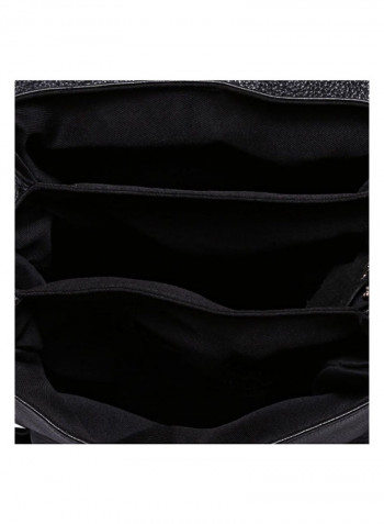 Leather Stitch Detailed Crossbody Bag Black