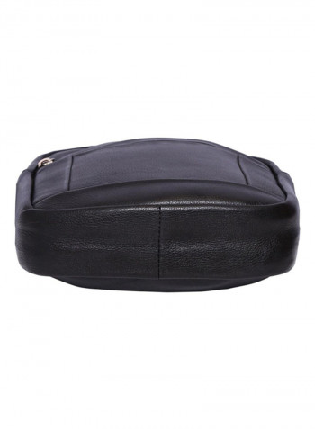 Leather Stitch Detailed Crossbody Bag Black