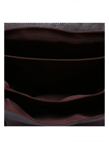 Leather Stitch Detailed Crossbody Bag Brown