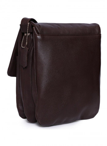 Leather Stitch Detailed Crossbody Bag Brown