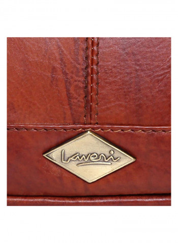 Leather Stitch Detailed Crossbody Bag Brown