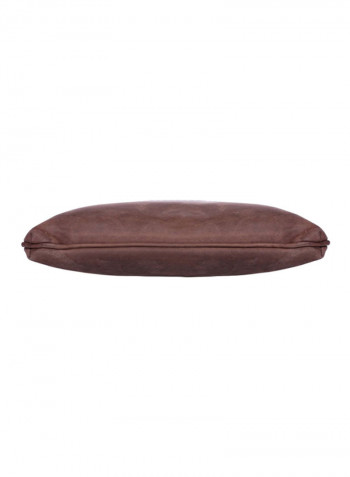 Leather Zipper Crossbody Bag Brown