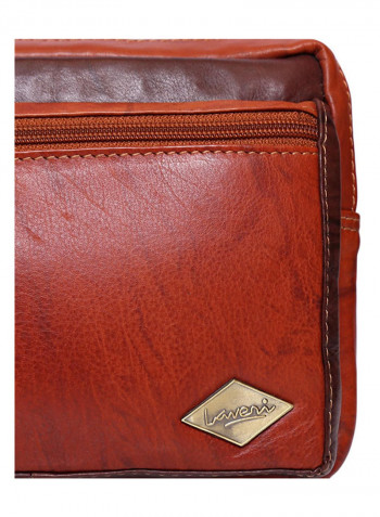 Zipper Closure Pouch Brown