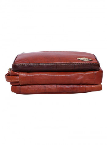 Zipper Closure Pouch Brown