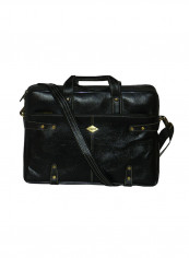 Genuine Leather Designer Office Bag For Travel Black