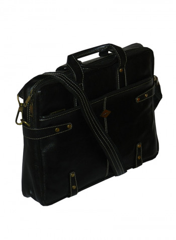 Genuine Leather Designer Office Bag For Travel Black