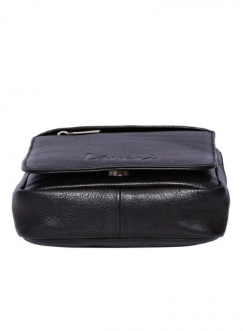 Leather Stitch Detailed Crossbody Bag Black
