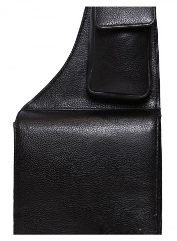 Leather Stitch Detailed Crossbody Bag Black