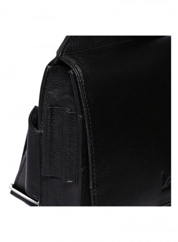 Leather Stitch Detailed Crossbody Bag Black