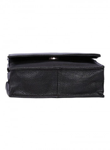 Leather Stitch Detailed Crossbody Bag Black