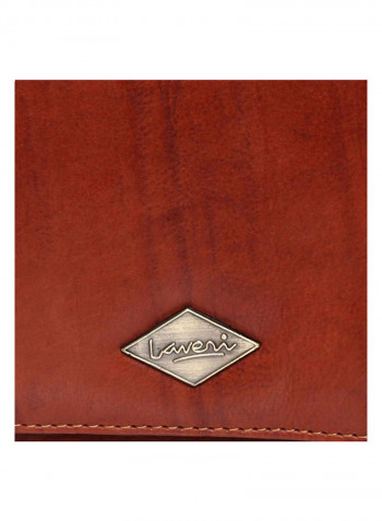 Leather Zipper Closure Crossbody Bag Brown