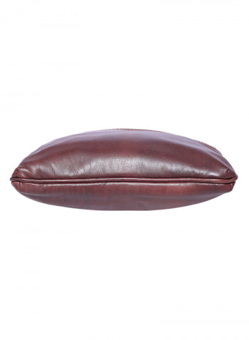 Leather Zipper Crossbody Bag Brown