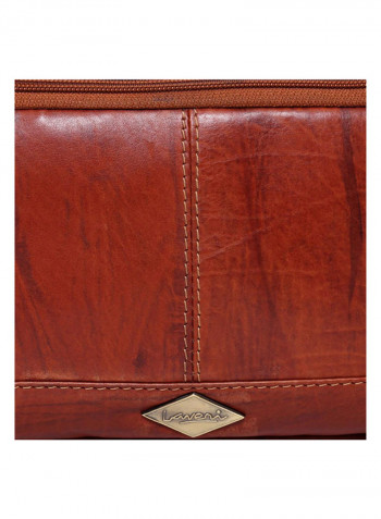 Zipper Closure Pouch Brown