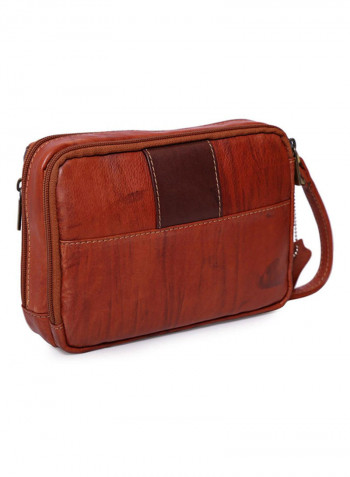 Zipper Closure Pouch Brown