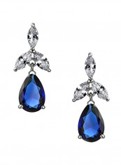 925 Sterling Silver Cubic Zirconia Teardrop Dangle Earrings