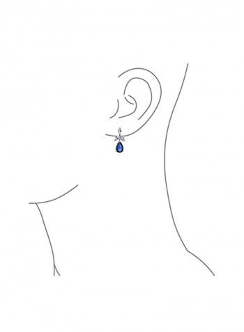 925 Sterling Silver Cubic Zirconia Teardrop Dangle Earrings