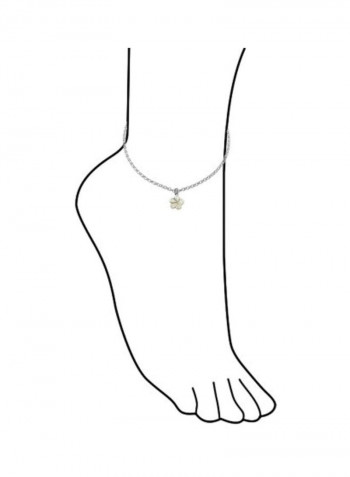925 Sterling Silver Opal Studded Anklet