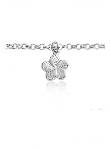 925 Sterling Silver Opal Studded Anklet