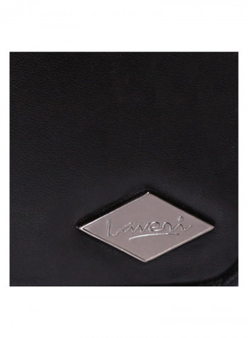 Leather Stitch Detailed Crossbody Bag Black