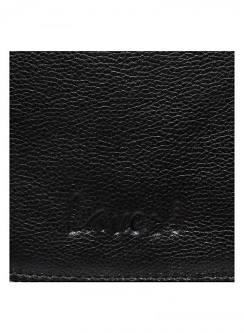 Leather Zipper Closure Crossbody Bag Black