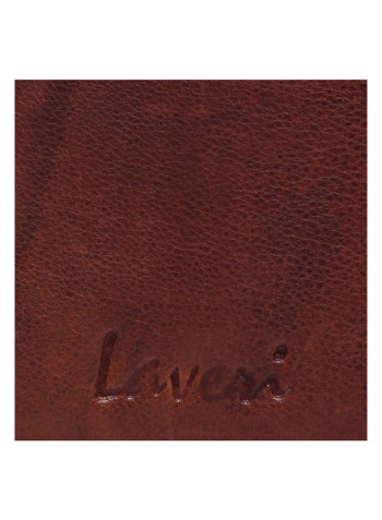 Leather Zipper Closure Crossbody Bag Brown
