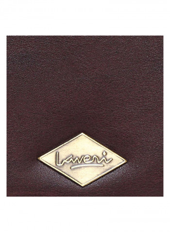 Leather Zipper Closure Crossbody Bag Brown