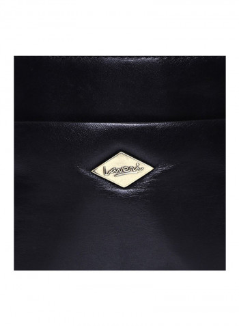 Leather Zipper Crossbody Bag Black