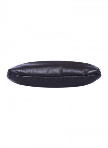 Leather Zipper Crossbody Bag Black