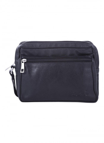 Zipper Closure Pouch Black