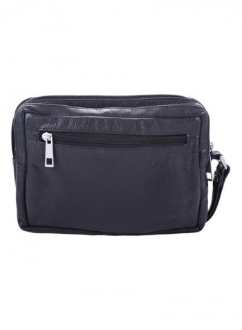 Zipper Closure Pouch Black