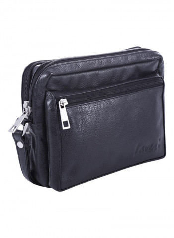 Zipper Closure Pouch Black