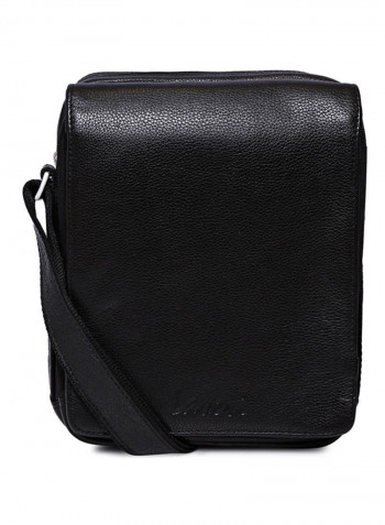 Leather Stitch Detailed Crossbody Bag Black