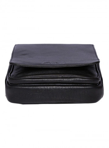 Leather Stitch Detailed Crossbody Bag Black