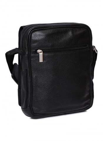 Leather Stitch Detailed Crossbody Bag Black