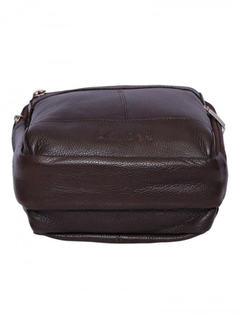 Leather Stitch Detailed Crossbody Bag Brown