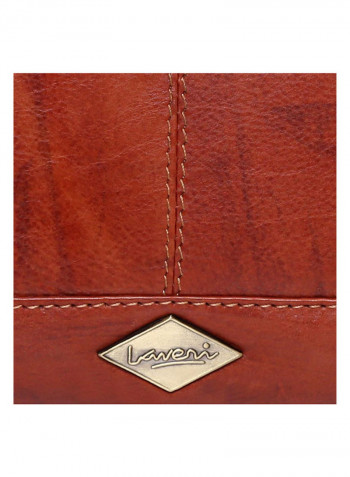 Leather Stitch Detailed Crossbody Bag Brown