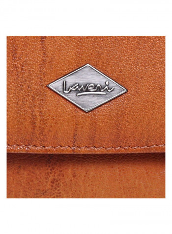 Leather Stitch Detailed Crossbody Bag Brown
