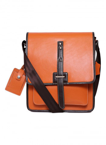 Leather Stitch Detailed Crossbody Bag Tan