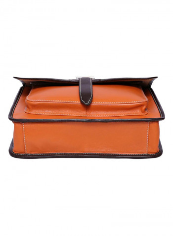 Leather Stitch Detailed Crossbody Bag Tan