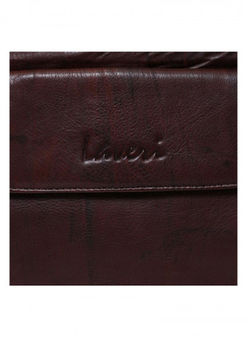 Leather Stitch Detailed Messenger Bag Brown