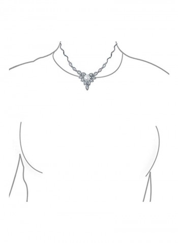 Silver Plated Brass Cubic Zirconia And Pearl Studded Necklace