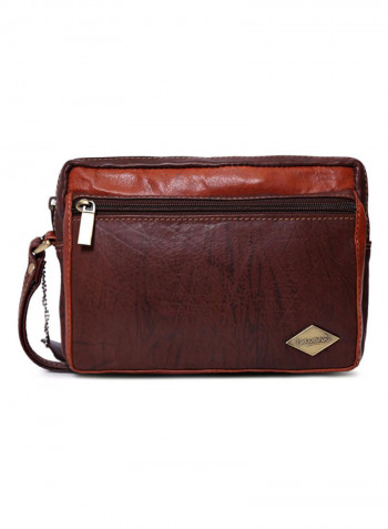 Zipper Closure Pouch Brown