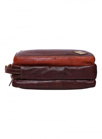 Zipper Closure Pouch Brown