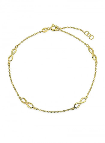 925 Sterling Silver 14K Gold Plated Ankle Bracelet