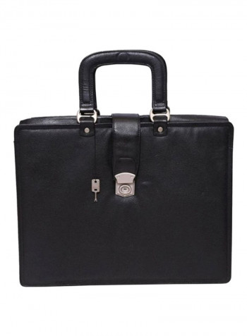 Leather Messenger Crossbody Bag Black