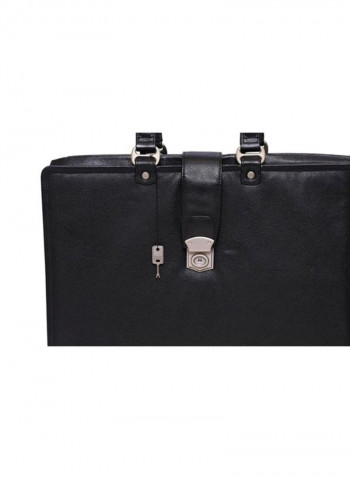 Leather Messenger Crossbody Bag Black
