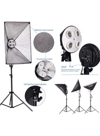 KT1301 Rectangle Softbox Lighting Kit Multicolour